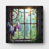 Pretty Boho Purple Dreamcatcher in Window   Fotoplaat (Voorkant)