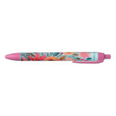 Pretty Botanical Girly Floral Zwarte Inkt Pen (Bodem)