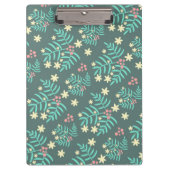 Pretty Botanical Leaves and Berries Blue Pattern Klembord (Voorkant)