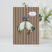 Pretty Bow Sheep ONTWERPER OPTIES ~ Uitnodigingen (Staand voorkant)