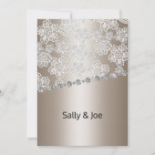 PRETTY BRONZE LACE DIAMOND MARIAGE INVITATIONS (Devant)