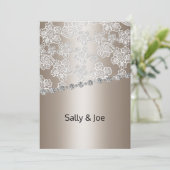PRETTY BRONZE LACE DIAMOND MARIAGE INVITATIONS (Debout devant)