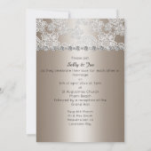 PRETTY BRONZE LACE DIAMOND MARIAGE INVITATIONS (Dos)
