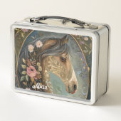 Pretty Brown Fantasy Horse in Enchanted Forest (Achterkant)