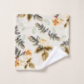 Pretty Brown Floral Fall Winter Matching Bad Handdoek (Wasdoekje)