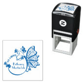 Pretty Butterfly Frame Bibliotheek Boeknaam Zelfinktende Stempel (In situ)