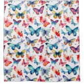 Pretty Butterfly Watercolor Pattern Douchegordijn (Voorkant)