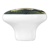 Pretty Cactus White Flowers Keramische Knop (Zijkant)