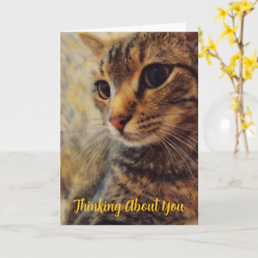 Pretty Cat Penser de votre carte (Fleur jaune)