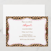 Pretty Cheetah Uitnodiging (Voorkant / Achterkant)