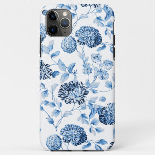 Pretty Chic Blauw Witte Vintage Bloem iPhone 11 Pro Max Hoesje