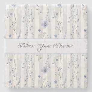 Pretty Chic Lavendel Bloemstrepen Stenen Onderzetter
