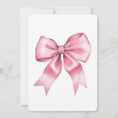 Pretty Chic Pink Bow Birthday Kaart (Achterkant)