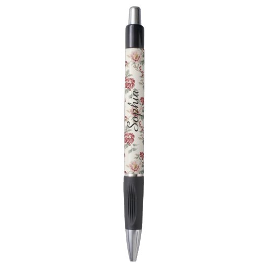 Pretty Chic Red Cream Floral Pen (Voorkant Verticaal)
