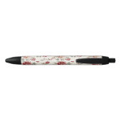 Pretty Chic Red Cream Floral Zwarte Inkt Pen (Achterkant)