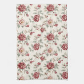 Pretty Chic Rode Crème Bloem Bruiloft Theedoek (Verticaal)