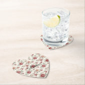 Pretty Chic Rode Crème Bloem  Kartonnen Onderzetters (Insitu)