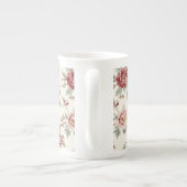 Pretty Chic Rood Crème Bloemen   Porselein Kop (Achterkant)