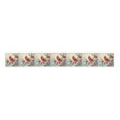 Pretty Christmas Cardinal and Pine Branches Grosgrain Lint (Voorkant)