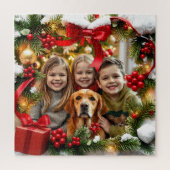 Pretty Christmas Framed Personalized Photo Legpuzzel (Verticaal)
