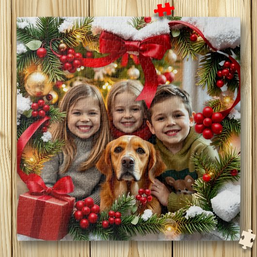 Pretty Christmas Framed Personalized Photo Legpuzzel