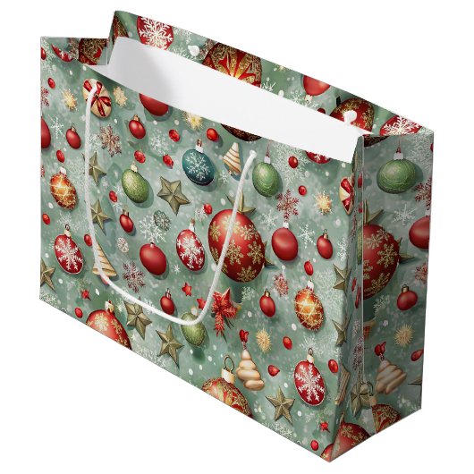 PRETTY COLOFUL CHRISTMAS ORNAMENTS GROOT CADEAUZAKJE (Voorkant Gekanteld)