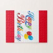 pretty colored happy birthday puzzle (Horizontal)
