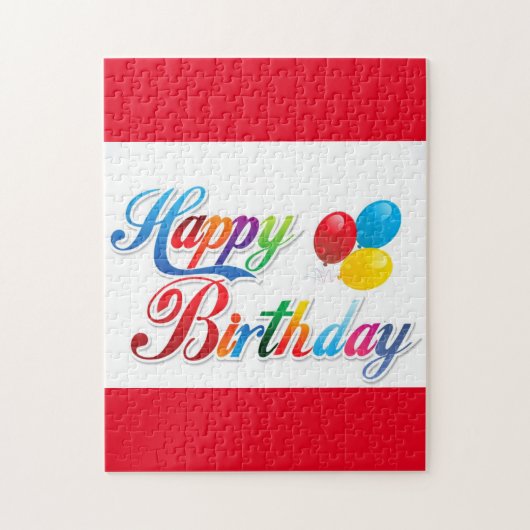 pretty colored happy birthday puzzle (Vertical)
