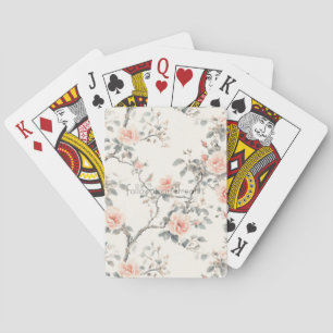 Pretty Cream Peach Bloem Pokerkaarten