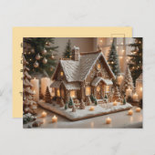 Pretty decorated gingerbread house feestdagenkaart (Voorkant / Achterkant)