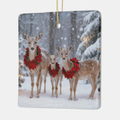 Pretty Deer Family Wreath Tree Keramisch Ornament (Links)