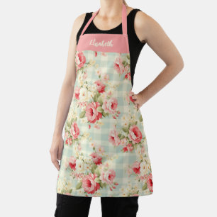 Pretty Elegant Script Botanische Bloemen Schort