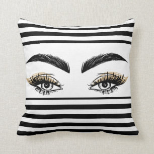 Pretty Eyes Beauty Salon Make-up Wimpers Kussen