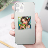 Pretty  Fairy and Dragon Themed Girl's   Sticker (Telefoon)