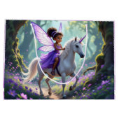 Pretty Fairy in Enchanted Forest Birthday Groot Cadeauzakje (Achterkant)