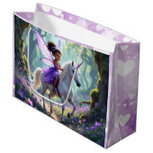 Pretty Fairy in Enchanted Forest Birthday Groot Cadeauzakje (Voorkant Gekanteld)