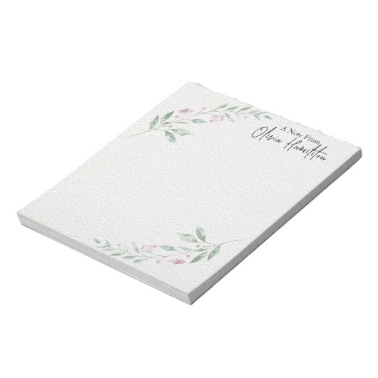 Pretty Floral Branch "A Note From" Bloc-notes (Tourné)