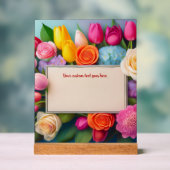 Pretty Floral Framed Roses Tulips Hydrangea Custom (Neutre)