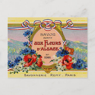 Pretty Floral French Vintage Aux Fleurs D'Alsace Briefkaart