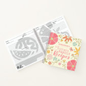 Pretty Floral Personalised Family Recipes Notitieboek (Binnen)