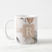 Pretty Flower Monogram Template Personalized Koffiemok (Links)