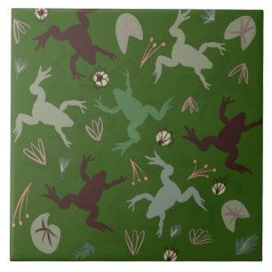 Pretty Frog Greenery Botanische Kunst Keramische T Tegeltje