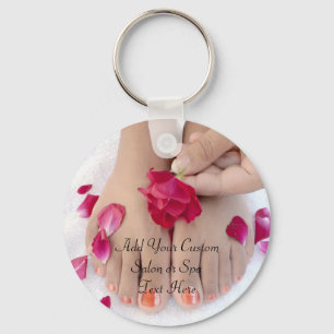 Pretty Fuchsia Pink Rose Pedicure Salon Sleutelhanger