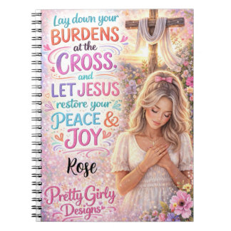 Pretty Girly Inspirational Floral Christian Jesus Notitieboek