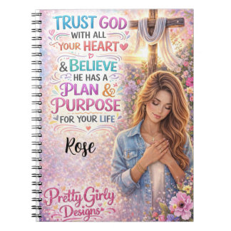 Pretty Girly Inspirational Floral Christian Jesus Notitieboek
