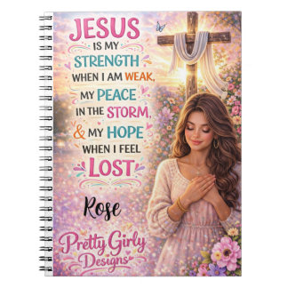 Pretty Girly Inspirational Floral Christian Jesus Notitieboek