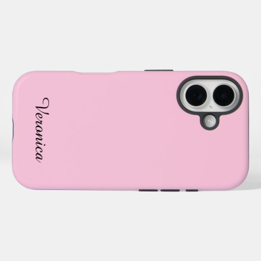 Pretty Girly Pink Personalized Name Case-Mate iPhone Case (Achterkant (horizontaal))