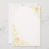 Pretty Gold and White Wedding Invitation Kaart (Achterkant)