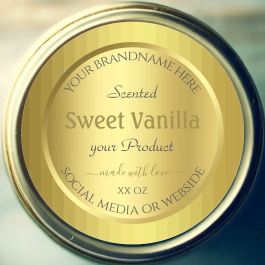 Pretty Golden Product Packaging Étiquette Gold Eff