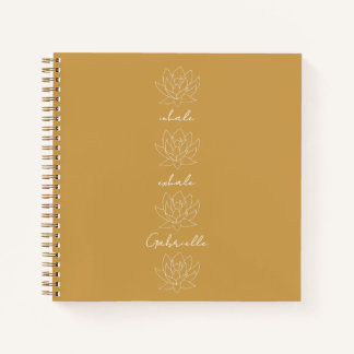 Pretty Goud Gele & Witte Lotus Bloem Yoga Notitieboek